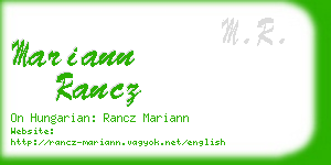 mariann rancz business card